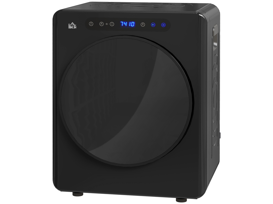 Secadora elétrica 1000W, 3kg, 6 modos, temporizador, aço inox, preto | S/MARCA