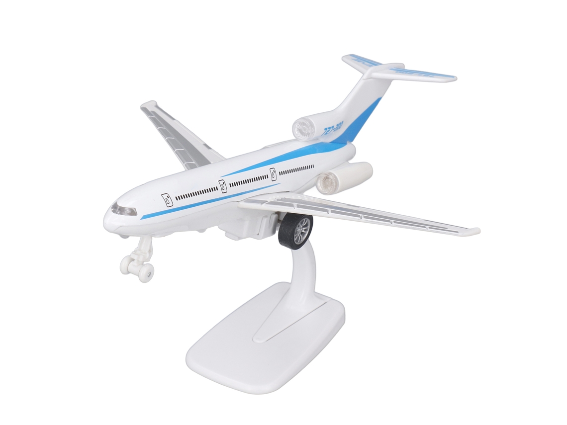 Mali modelo de Avião de Liga 22cm com Luz e Som Decoração Azul Aeronáutico