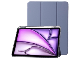 Capa para tablet Webake de acrílico transparente e couro com 3 dobras