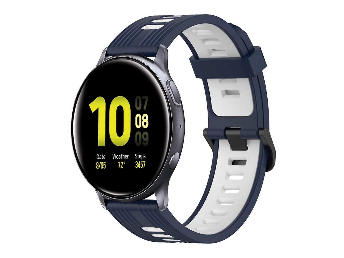 Pulseira De Silicone Bicolor Com Padrão Vertical Para Samsung Galaxy Watch Active 2 (44 Mm X 20 Mm).