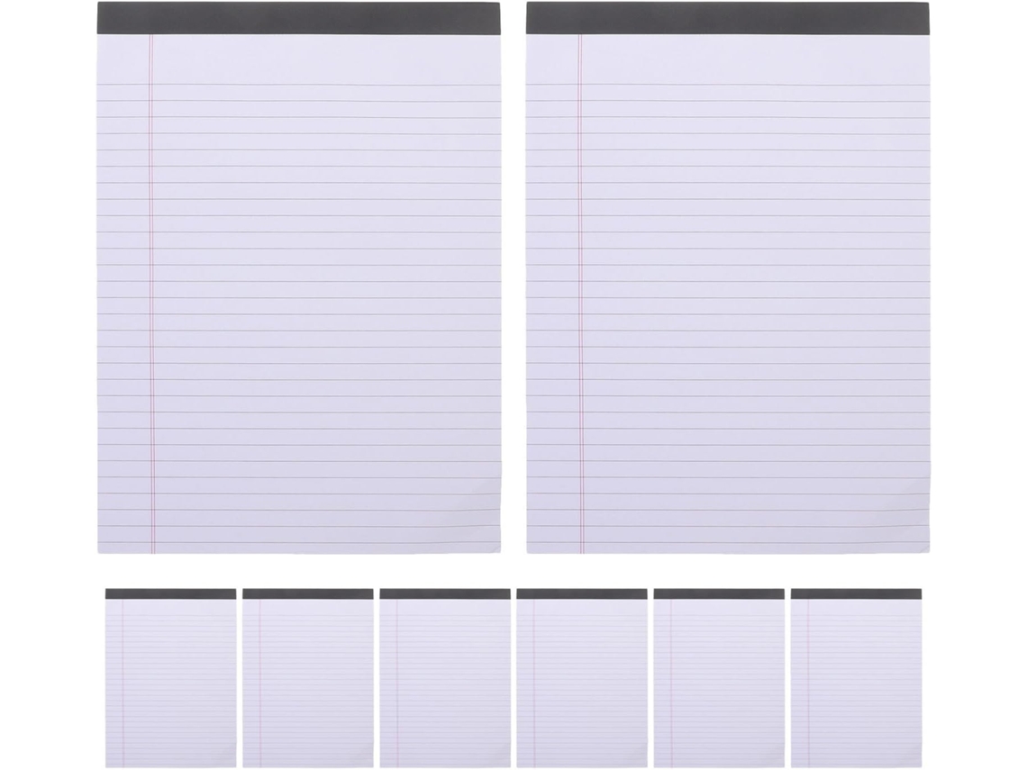Bloc-notes Juridique Ligné 8pcs Papier Blanc 400 Folhas Para Abacates