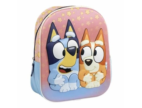 Mochila Escolar 3d Bluey Cor De Rosa 25,0 X 31,0 X 10,0 Cm