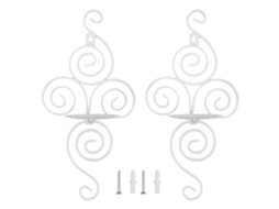 Baok - Conjunto de 2 Castiçais de Parede Dobráveis em Estilo Europeu, em Ferro Forjado, para Decoração de Casa, Branco