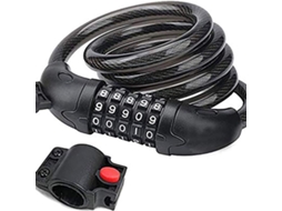 Cadeado Para Bicicleta, Cadeado De Cabo, Cadeado De Segurança Com Combinação De 5 Dígitos Klb Aquaforge