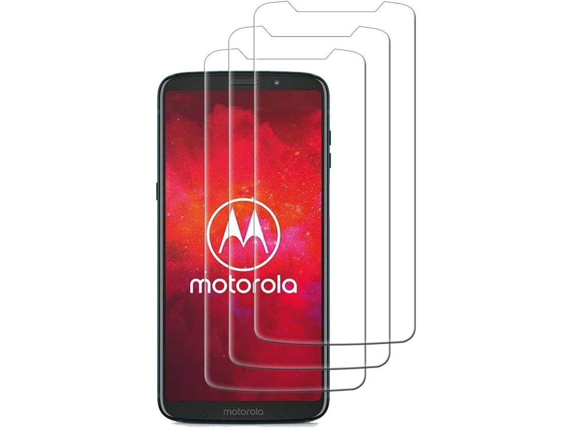Conjunto de Películas de Ecrã Dureza Sem Bolhas Alta Definição para Motorola Moto Z3 Play HONGWE. Vidro Temperado (3un)