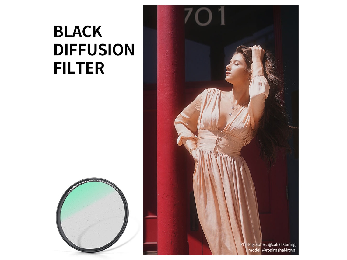 Kf Concept Nano x 1/8 Soft Focus Filter Diffusion Filter With Waterproof Dust proof Fmc Green Film For Camera Lens 49mm Diameter LAXISCREED