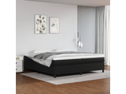 Vidaxl Estrutura de Cama com Molas 200x200 Cm Couro Artificial Preto