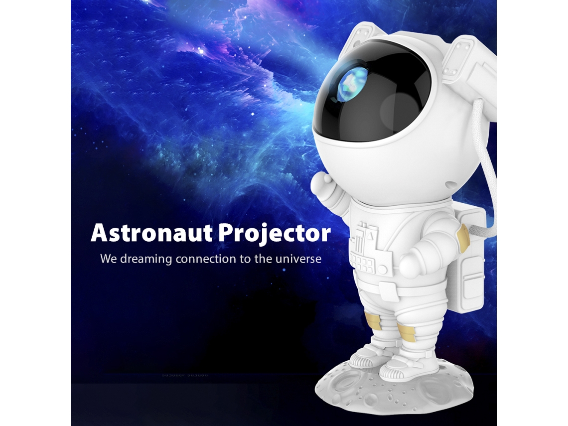 Mali projetor de Estrelas Astronauta com Luz Noturna Led para Decoração de Quarto e Ambiente Galáctico