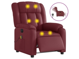Electric Massage Recliner Chair, Electric Massage Recliner Chairs Vidaxl Vermelho Couro Artificial