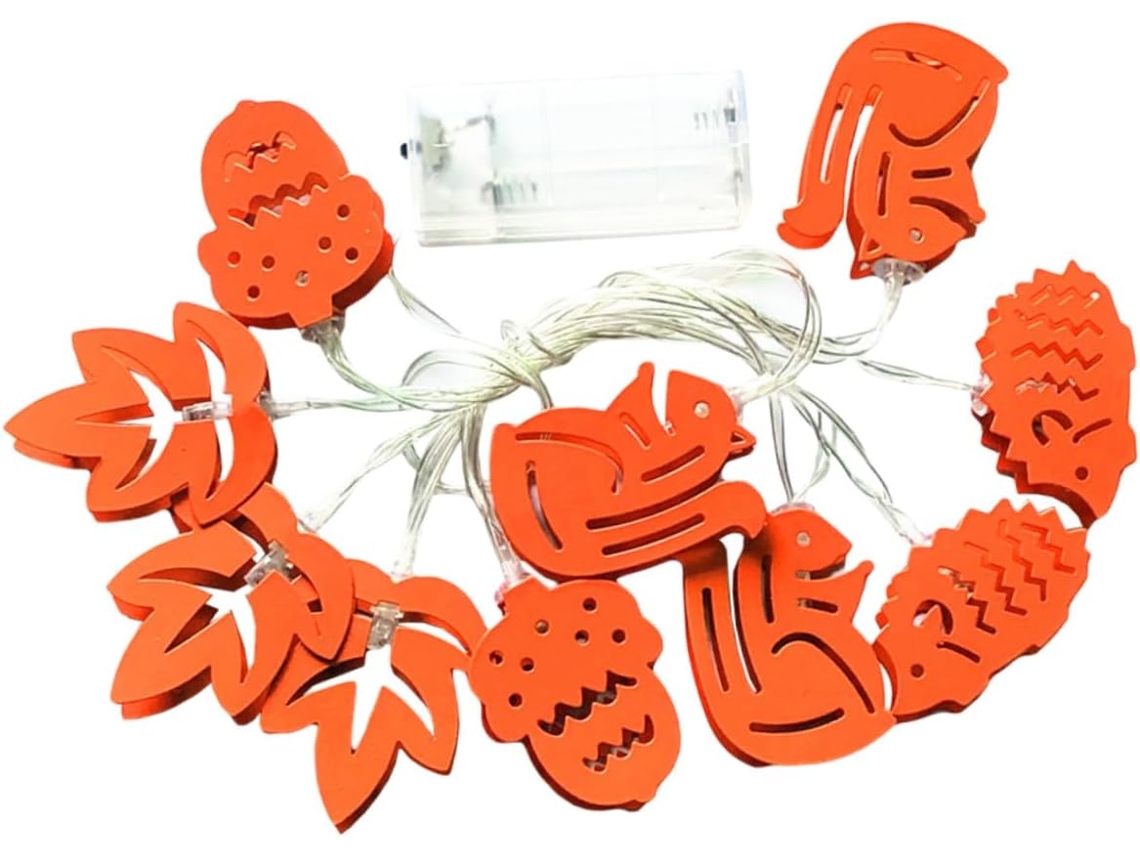 Luzes Led Decorativas 165m 10 Lâmpadas Sem Bateria com Desenhos de Esquilo, Ouriço e Folha de Bordo. SFUSHOS