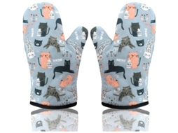 Luvas De Forno Resistentes Ao Calor, Par De 2, Anti-deslizantes, Transpiraveis, Duráveis, Com Cordão Para Pendurar, Gato