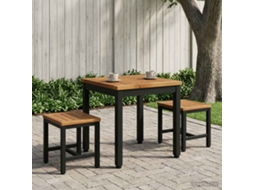 Vidaxl Mesa De Centro Natural E Preto 40 X 40,5 X 36 Cm
