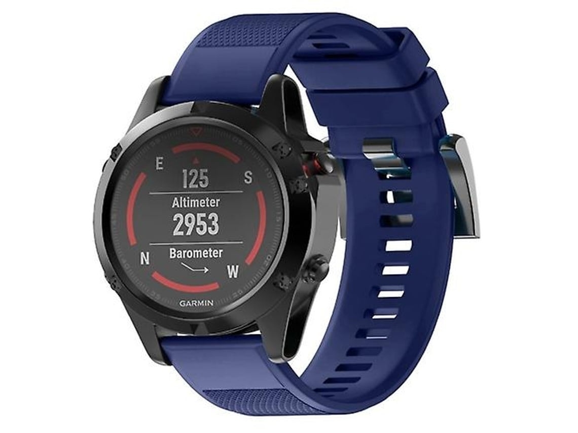 Pulseira De Relógio Lurelia Em Silicone Removível Rápida Fenix 5 22 Mm Azul Escuro