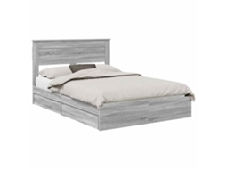 Cama com Armazenamento com Cabeceira Cinza Sonoma 140x200 cm MAISON EXCLUSIVE