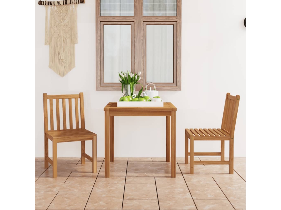 Pcs Conjunto De Jantar P/ Jardim Madeira De Teca Maciça Dkd Home Decor