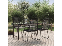 Conjunto De 5 Peças De Jantar Para Jardim Preto Dkd Home Decor