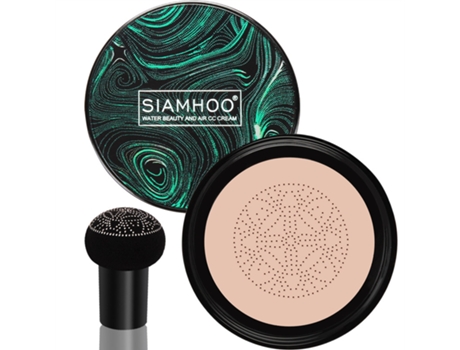 SIAMHOO Cc Cream Base de Cobertura Completa com Esponja Cabeça de Cogumelo Base Longa Duração para Todos Os Tipos de Pele 20Ml Natural