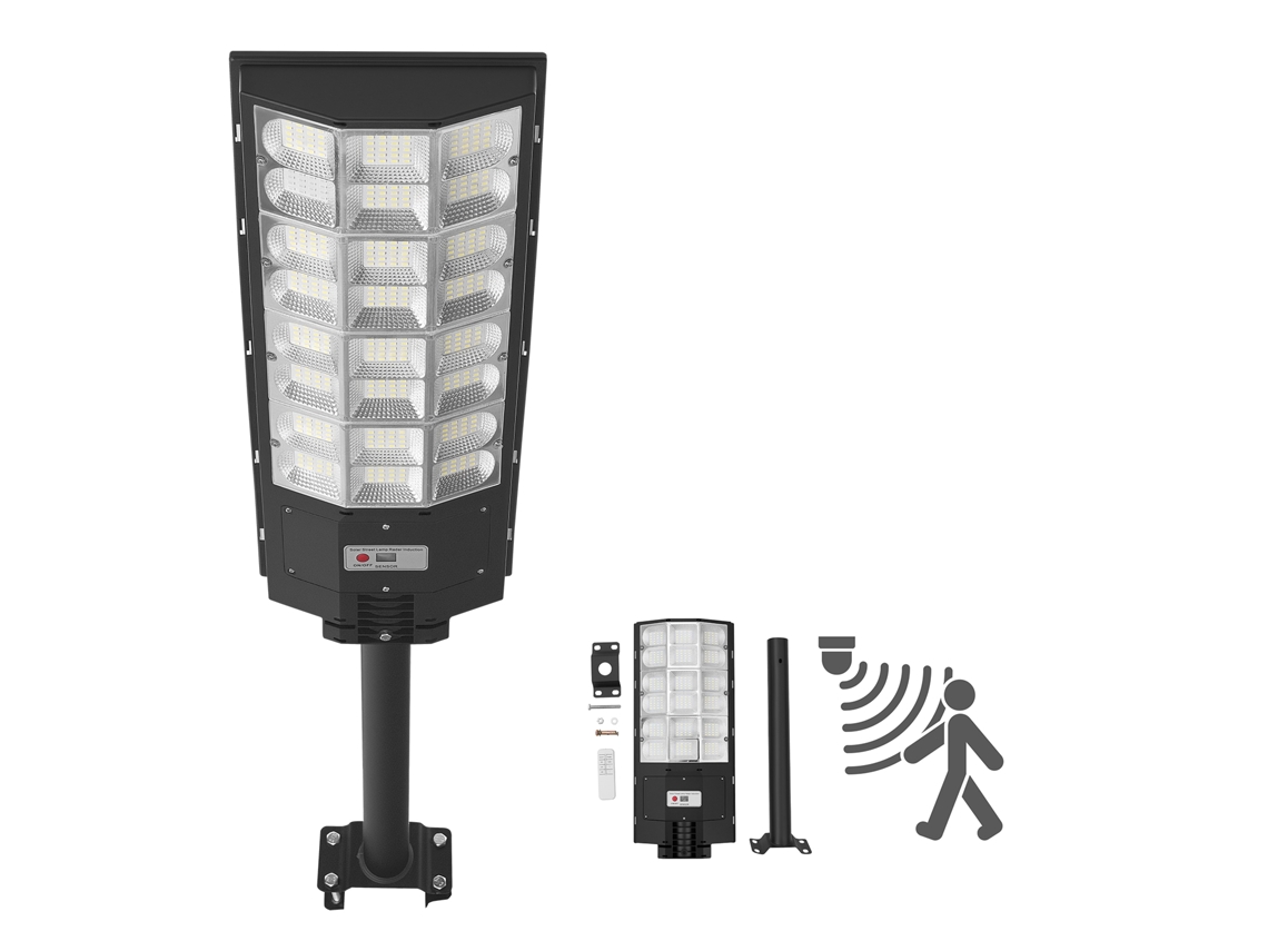 Luminária Solar Para Exteriores De 8000 W E 450 000 Lm, Funciona Do Anoitecer Ao Amanhecer, Refletor Led Segurança Com Sensor Movimento, Impermeável
