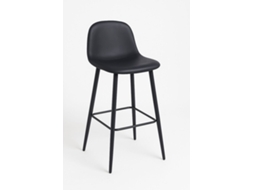 Pack 4 Bancos Black Teok Couro Sintético - Preto
