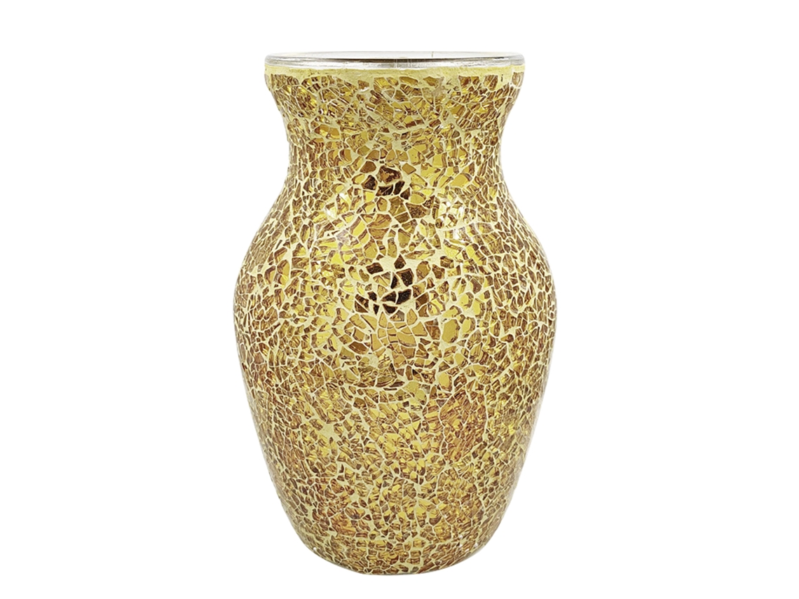 Vaso de espelhos em mármore corouro dourado, altura 20.5cm, diâmetro 10cm LAXISCREED