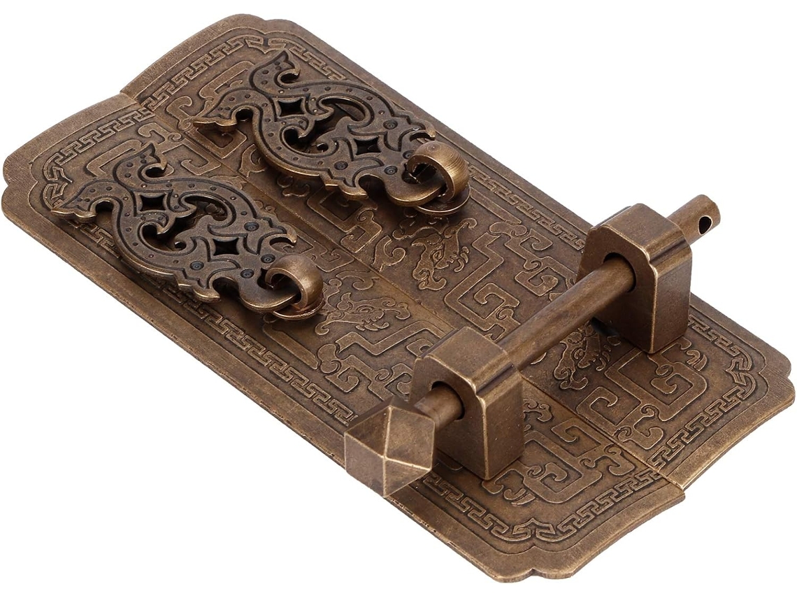 Conjunto De Puxadores Porta Em Cobre Chinês Antigo, Puxadores Para Armários E Acessórios Guarda Roupas