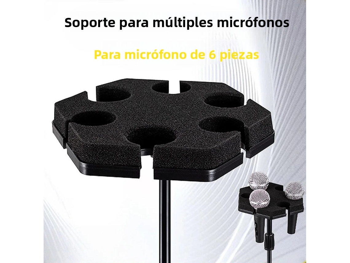 Suporte Multifuncional Para Microfone, Em Plástico, Para Armazenamento E Exibição De Microfones, Com Capacidade Para 6 Microfones.