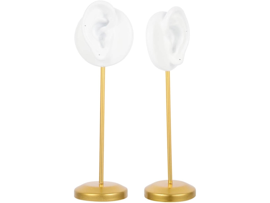 Organizador Brincos Resina Metálica Elegante Resistente Conjunto 2 Peças Guardar Liga GOKOCO