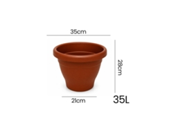 Maceta Mediterranea Circular De Plástico Para Plantas Y Flores | Drenaje Incorporados Verde 35 Cm