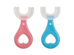 Escova De Dentes Infantil Em Formato De U, 360 Graus, Com Cabeça De Silicone Para Limpeza Bucal.