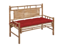 Vidaxl Banco De Jardim Com Almofadão 120 Cm Bambu