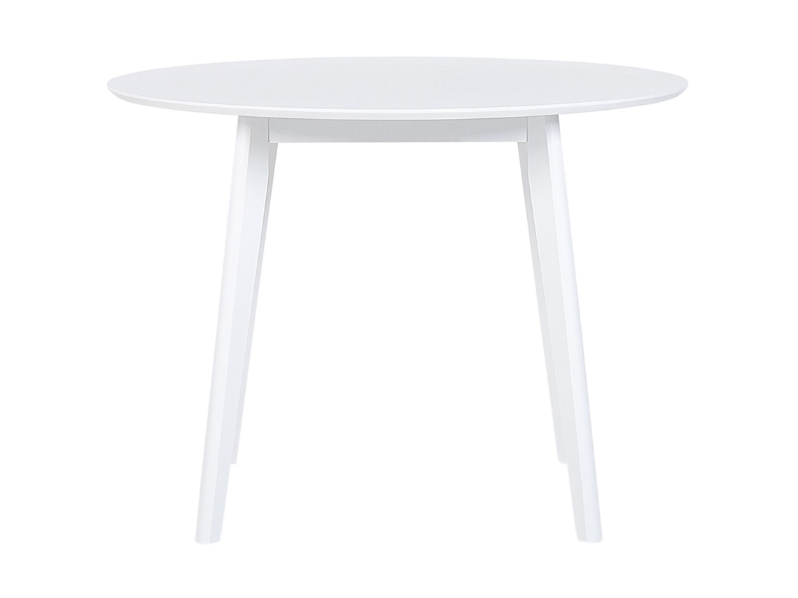 Mesa De Comedor Beliani Roxby De Madera De Pino Blanco 100x100x76