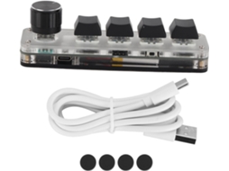 Teclado Plug And Play Programável de 4 Teclas com Retroiluminação Retrô Ideal SFUSHOS