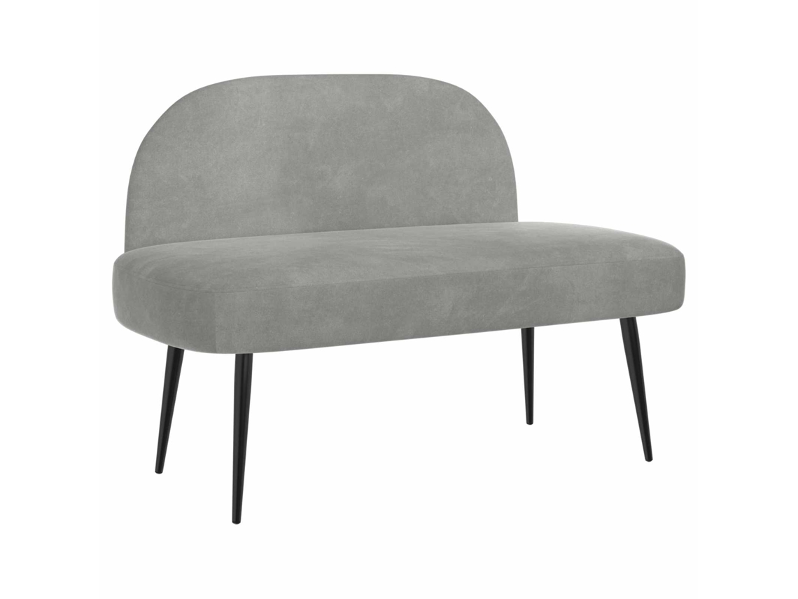 Vidaxl Banco Estofado Com Encosto Cinzento-claro 110 X 60 X 76 Cm