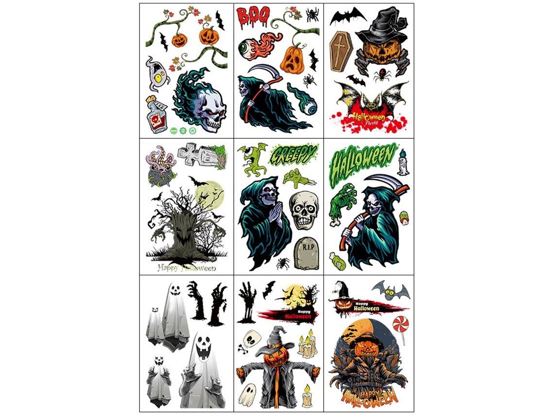 Laxiscreed Adesivos De Janela Assustadores - Conjunto De 4 Peças Para Halloween E Decoração Temática