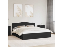 Vidaxl Estrutura Da Cama Preto 180 X 200 Cm Madeira De Engenharia