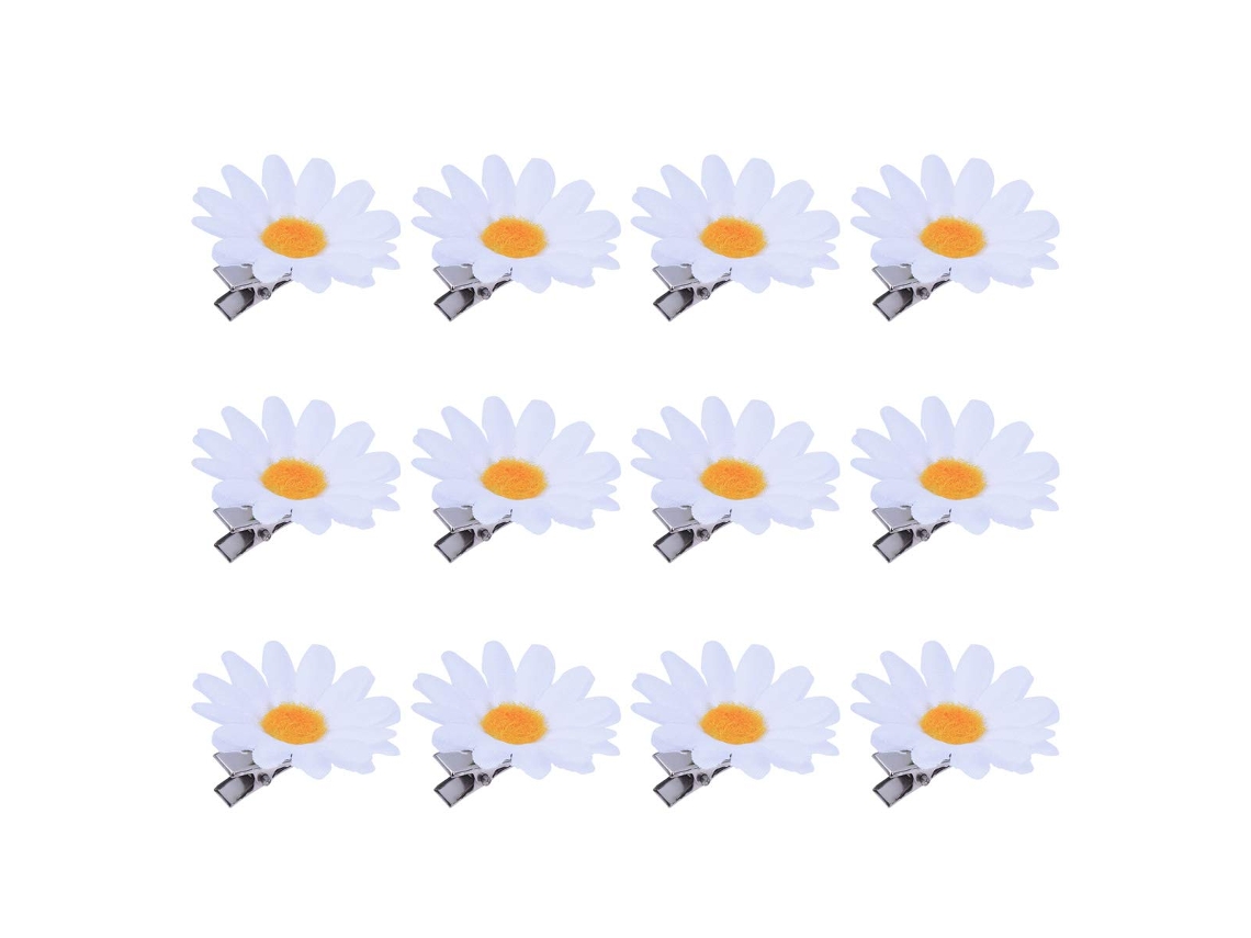 12Pcs Margarida Grampos de Cabelo Flor Presilhas Alfinetes Casamento Acessórios para Bebês Crianças Meninas Mulher UISAVE