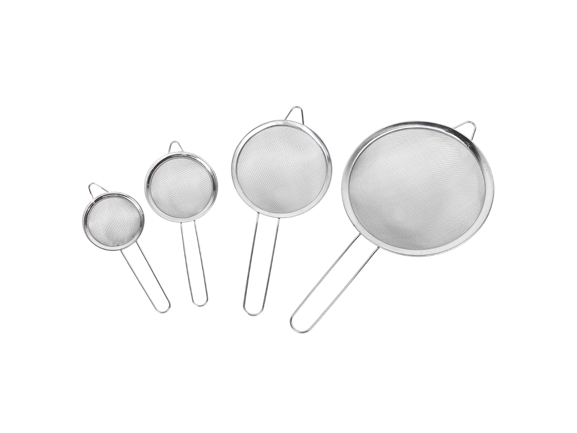 Conjunto De 4 Peneiras Manuais De Aço Inoxidável Para Farinha, Utensílios De Cozinha Para Culinária E Confeitaria