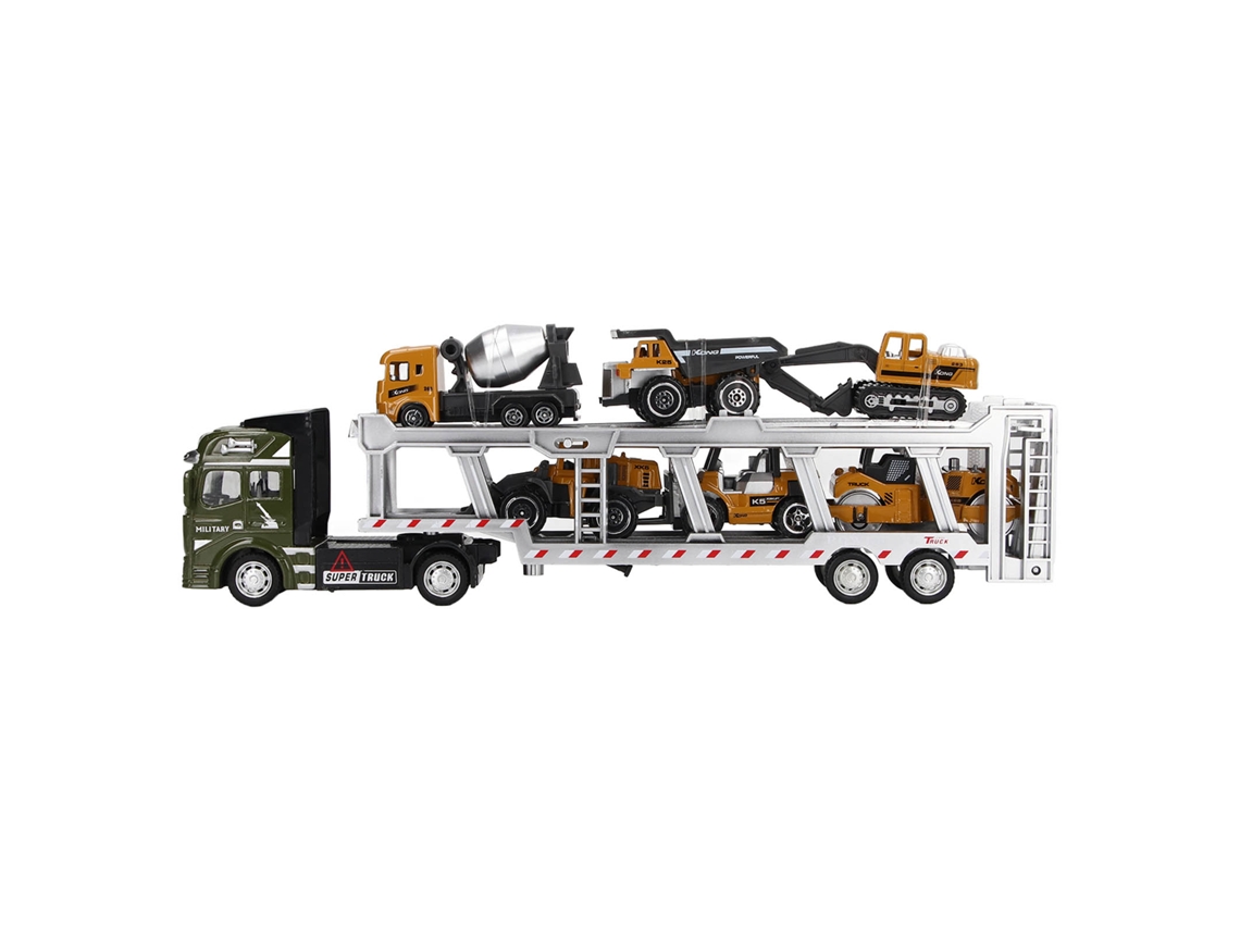 Primerox caminhão de Transporte de Liga 7 em 1 com 6 Carros Engenharia Função de Retração 32cm