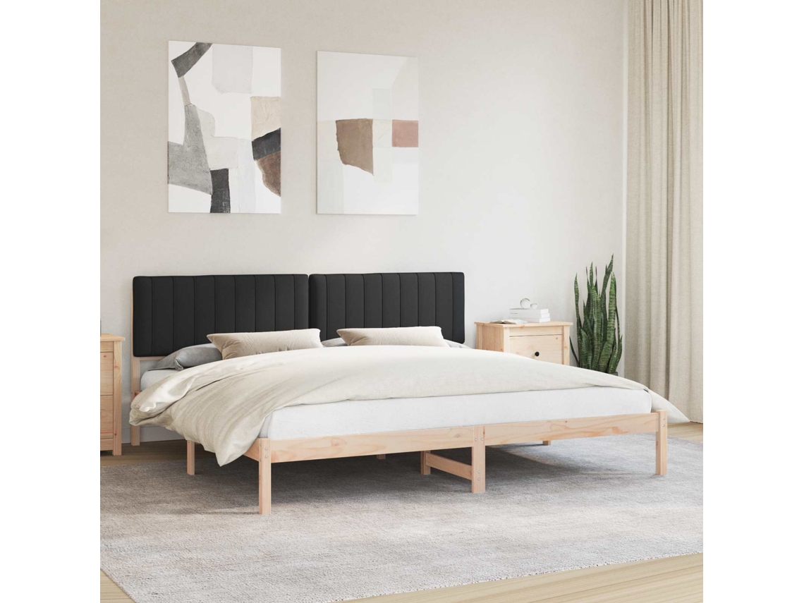 Vidaxl Estrutura De Cama Com Cabeceira Estofada Preto 200 X 200 Cm