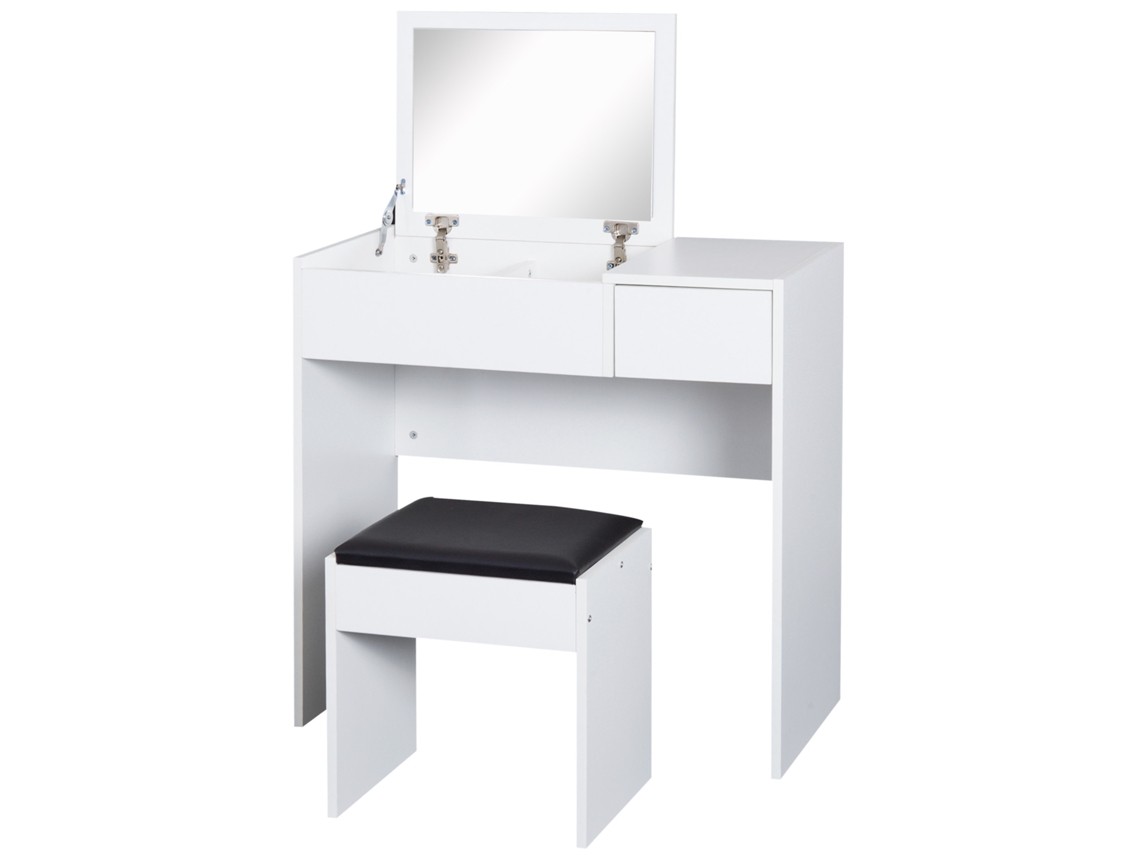 Toucador Placa de Partículas Cor Branco 80x40x79cm Homcom