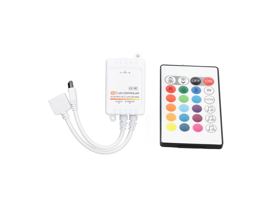 Controlador de luminária LED (Modo Duplo Inteligente com Tuya Voice, Controle por Infravermelho, Wi-Fi e Bluetooth com 24 Teclas)