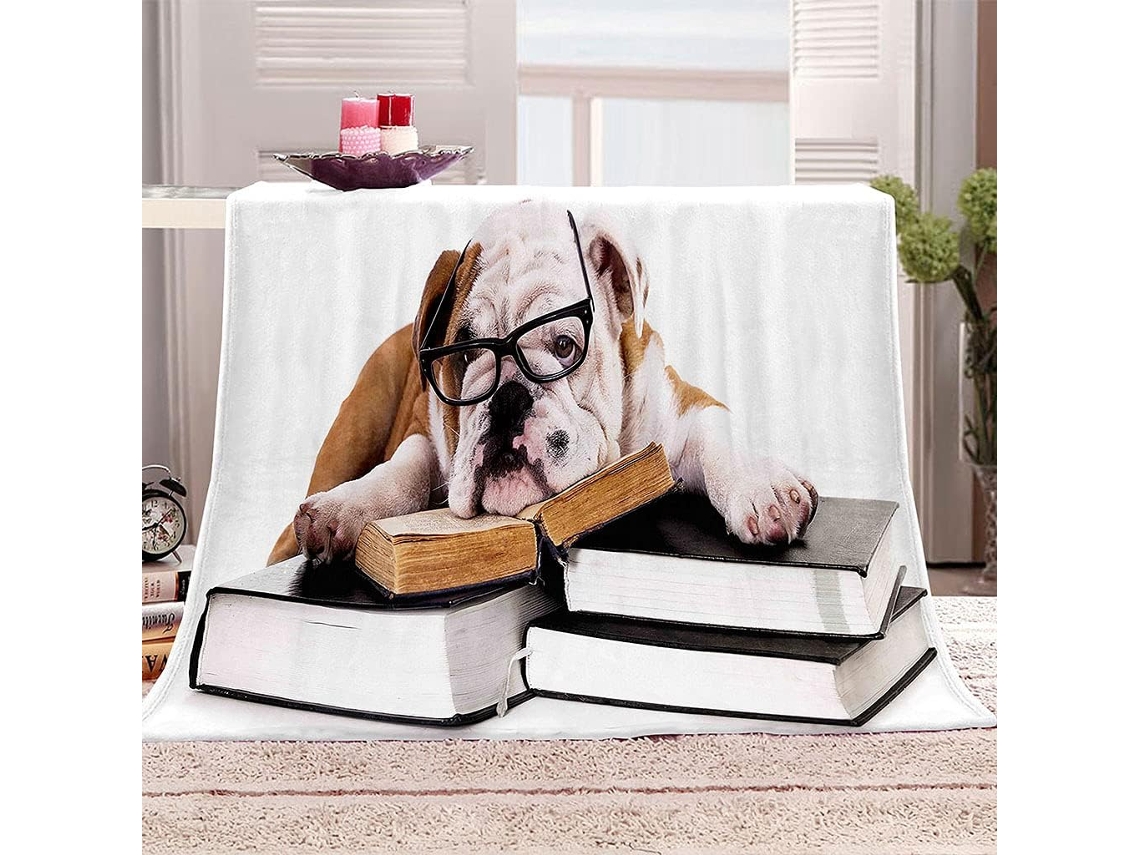 Manta com Estampa 3d de Cachorro em Microfibra 180x220cm