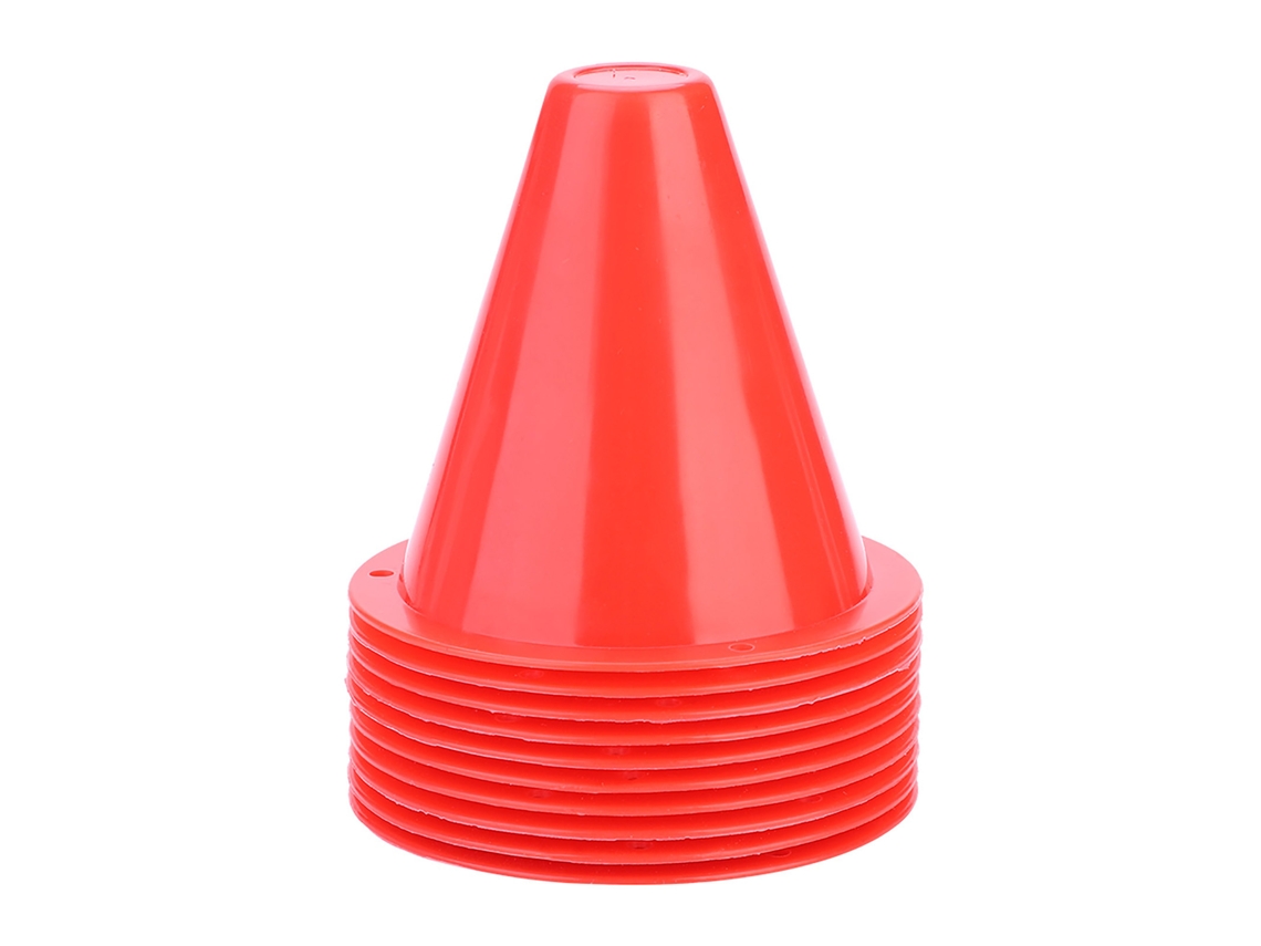 Conjunto de 10 Cones de Treinamento de Futebol Marca Plástica