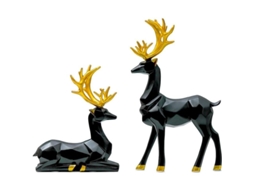 Nova Line estátua de Cervo em Resina Geométrica Nórdica para Decoração de Natal e Lar