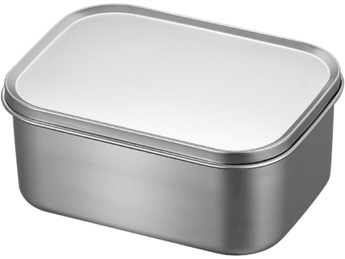 Recipiente Retangular Para Alimentos Em Aço Inoxidável 304, Marmita Hermética De 1000ml, Leve E Compacta Para