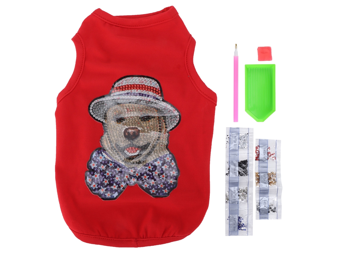 Camiseta Para Cão Com Piedras Strass, Roupa De Moda Leve Para Filhotes De Cão, Jaqueta Vermelha Tamanho S