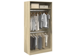 Vidaxl Roupeiro 100x50x200 Cm Contraplacado Carvalho Sonoma
