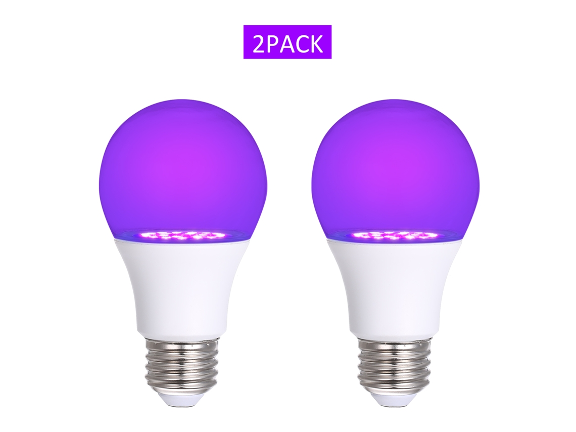 Conjunto de 6 Lâmpadas UV Led Tomshine E27 7w 21 Leds 385 400nm para Festa Pintura Corporal S/MARCA