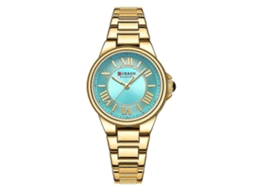 Relógio Feminino Curren 9091 Casual Com Pulseira De Aço E À Prova D'água