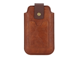 Aetheria estojo para Celular de Couro Pu Masculino Retro com Clip de Cinto e Carabiner para Ar Livre Marrom